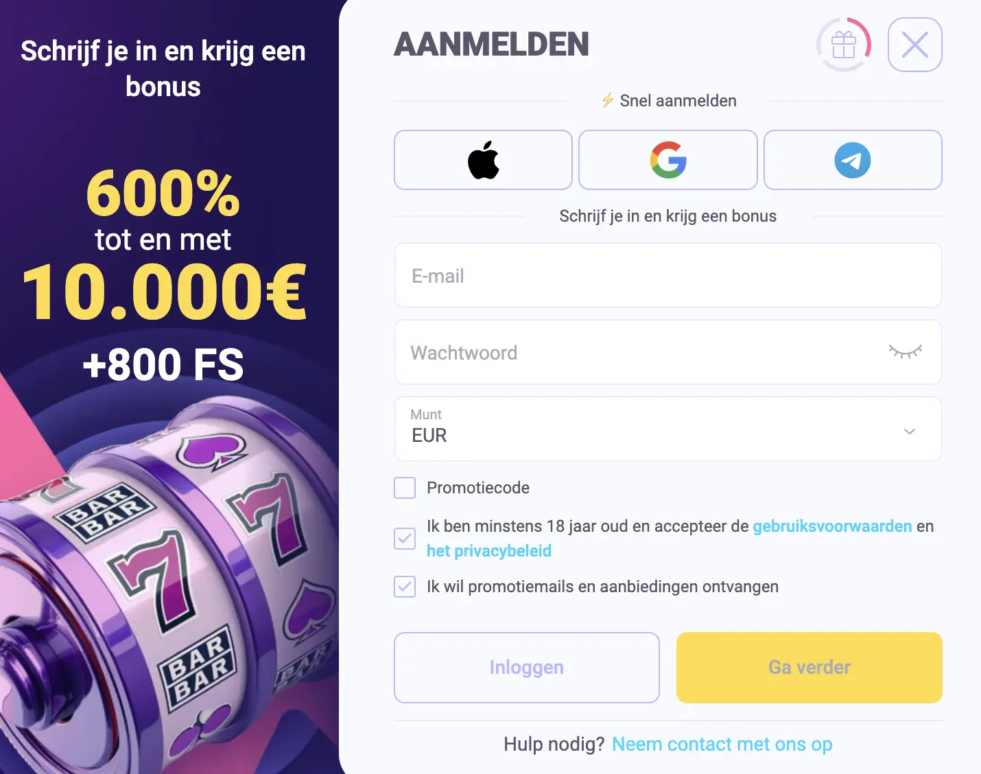 Registreren bij IgoBet